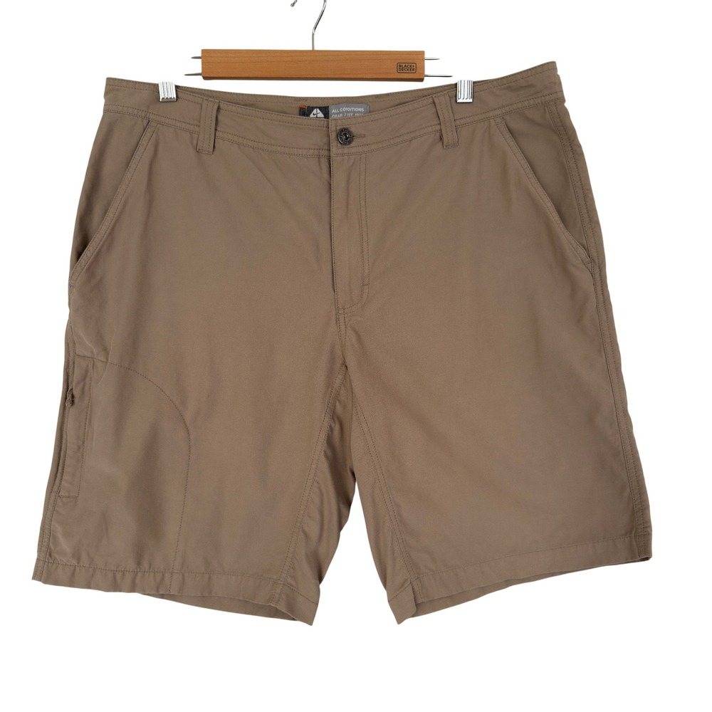 Nike ACG All Conditions Gear Mens Khaki Hiking Shorts Size 38 Tan Cotton Blend